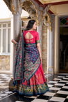 Pink Colour Tasar Silk Printed With Foil Work Lehenga With Blouse And Dupatta LNB1245